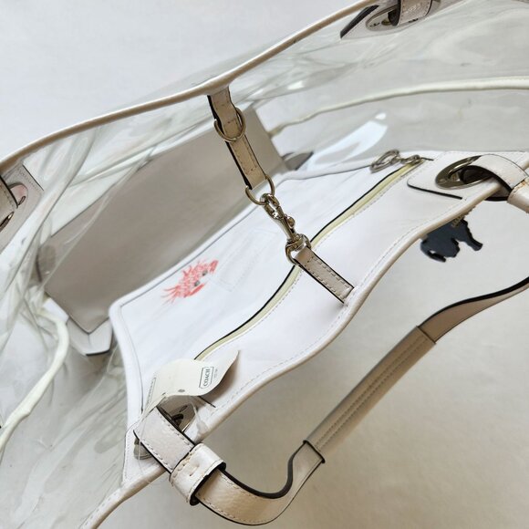 Coach Clear Beach Shoulder Tote Bag Crab Seahorse Summer Vacation Travel Cute - Picture 13 of 15